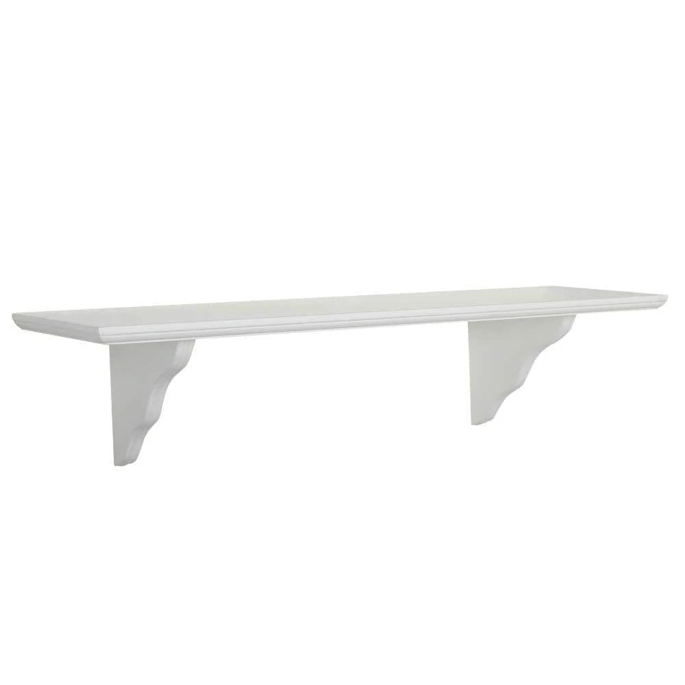 7.5 in. D x 23 in. L x 5/8 in. H White Classic Shelf Kit by Home Decorators Collection