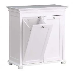 Hampton Harbor 35 in. Double Tilt-Out Hamper in White by Home Decorators Collection