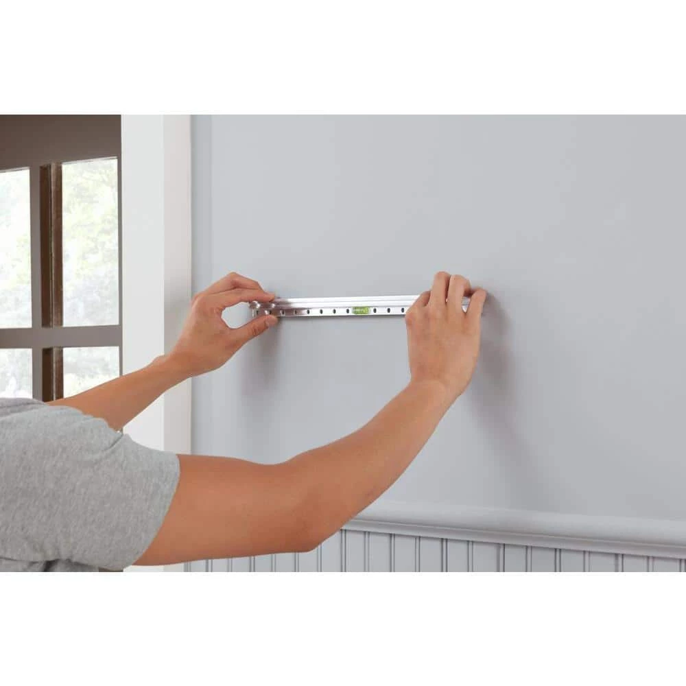 18 in. White Snap Install Hook Rack with 4 Satin Nickel Pill Top Hooks by Home Decorators Collection - Image 6