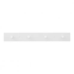 23 in. White Hook Rack with 4 Peg Hooks by Home Decorators Collection